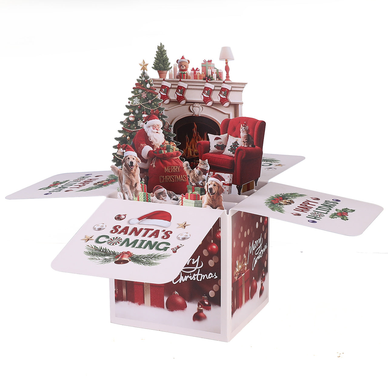 Santa's Coming Christmas Pop Up  Card