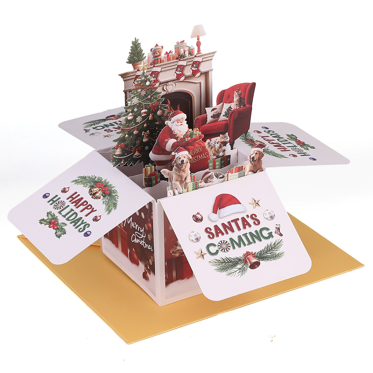 Santa's Coming Christmas Pop Up  Card
