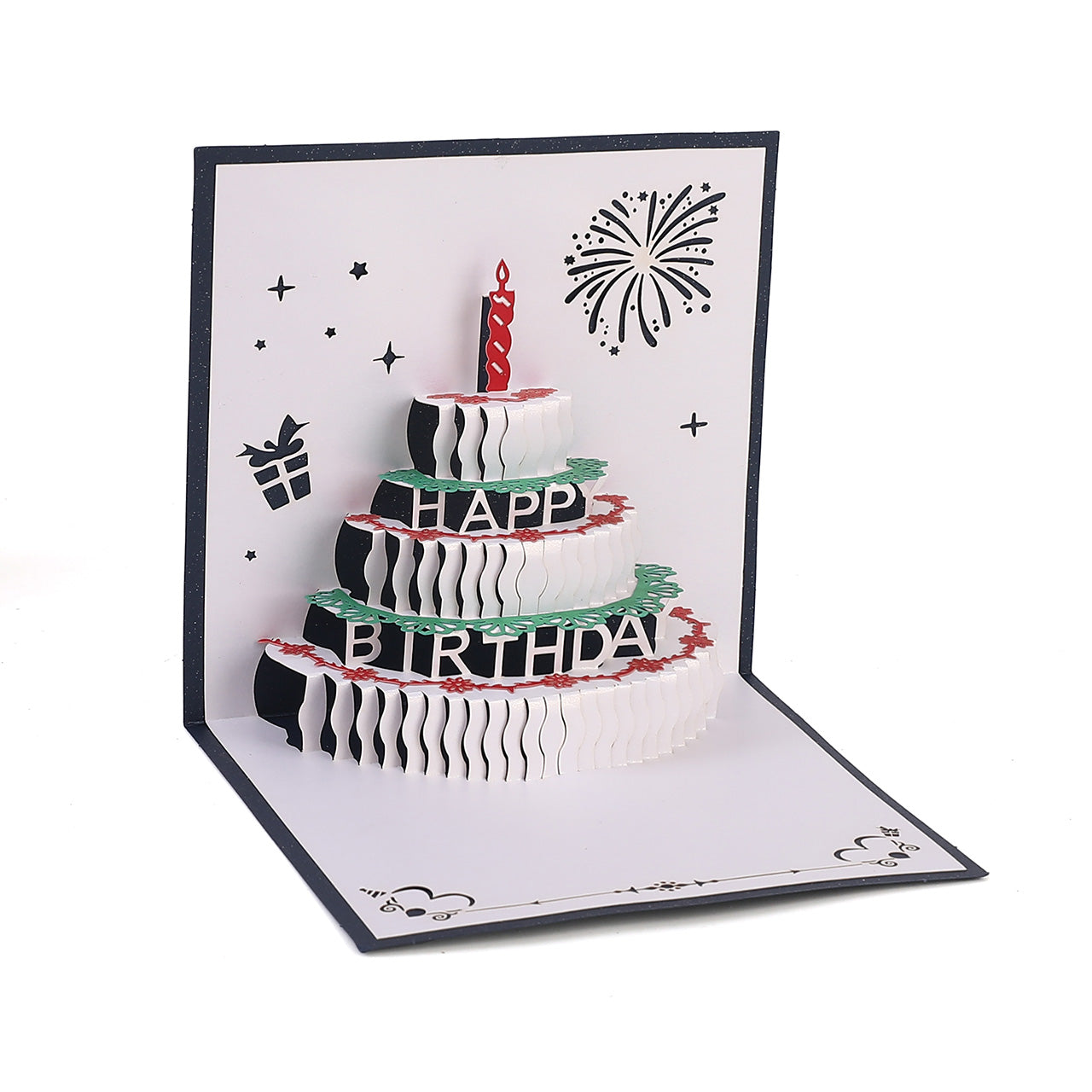 Laser Cut Birthday Cake Pop Up Card