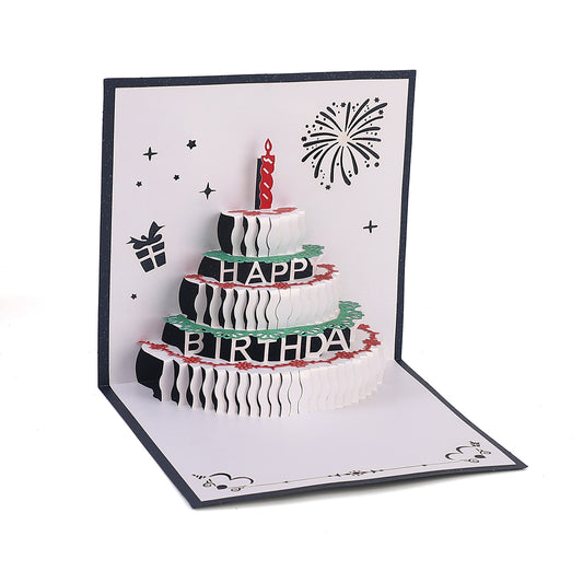 Laser Cut Birthday Cake Pop Up Card
