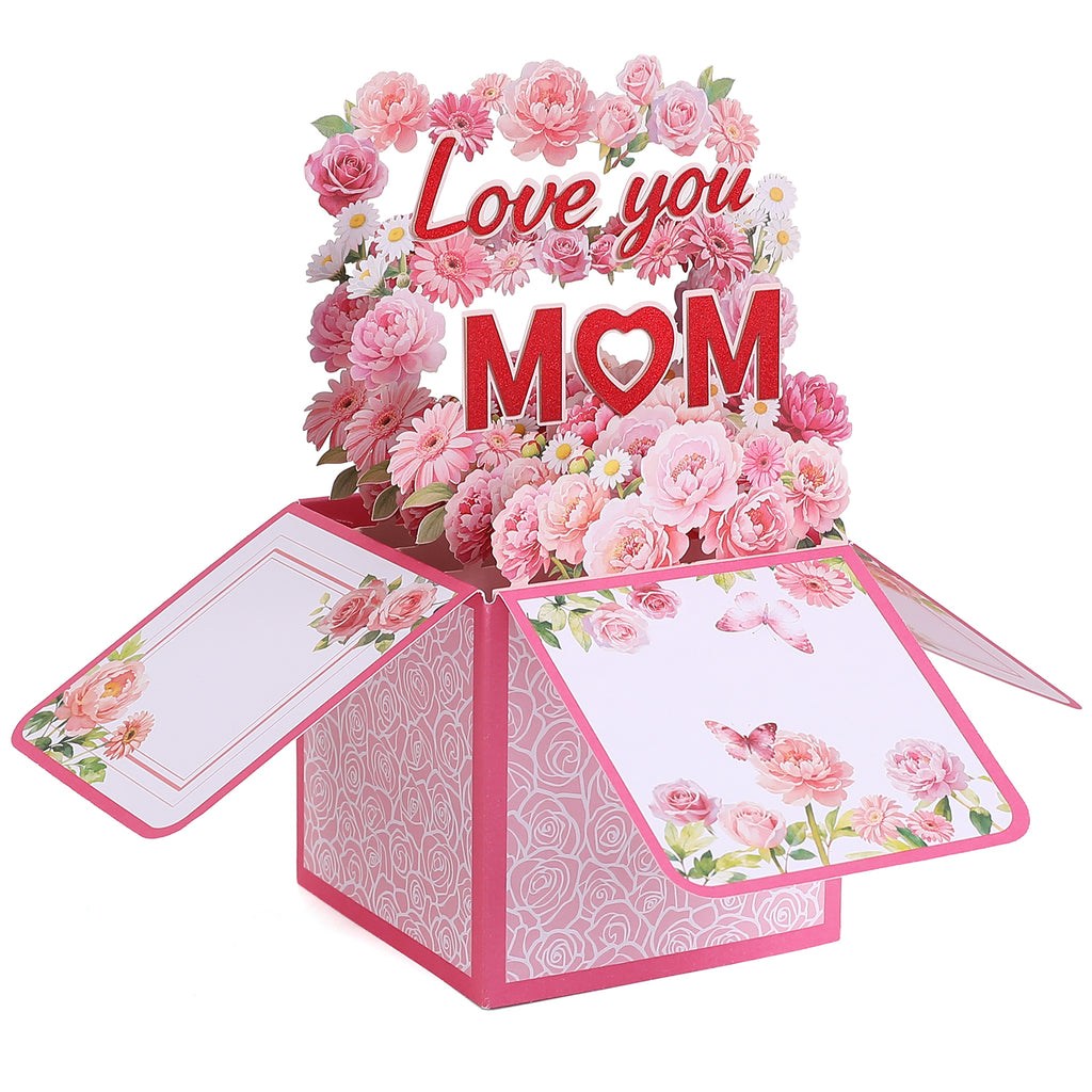 Love You Flower Box Pop Up Card