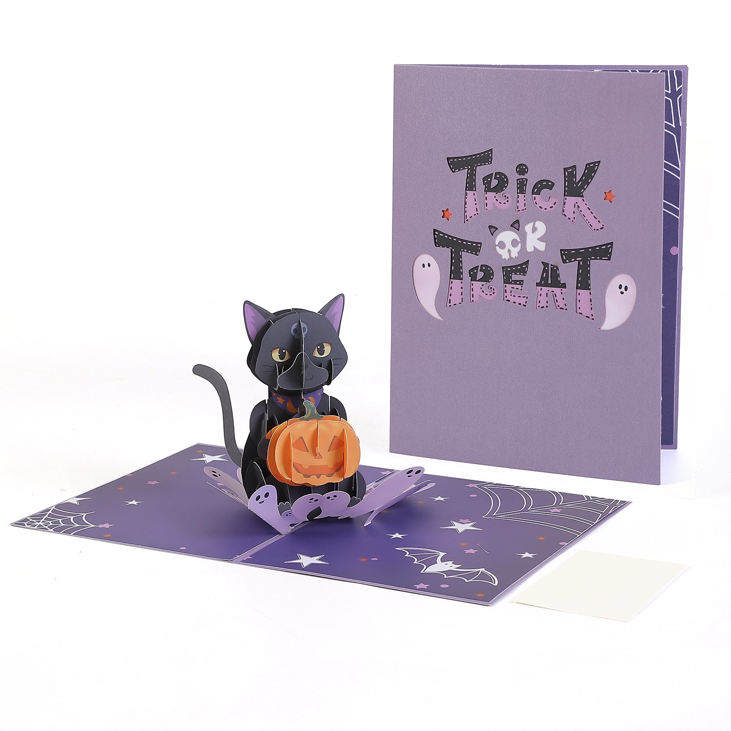 Halloween rick or Treat Black Cat Pop Up Card