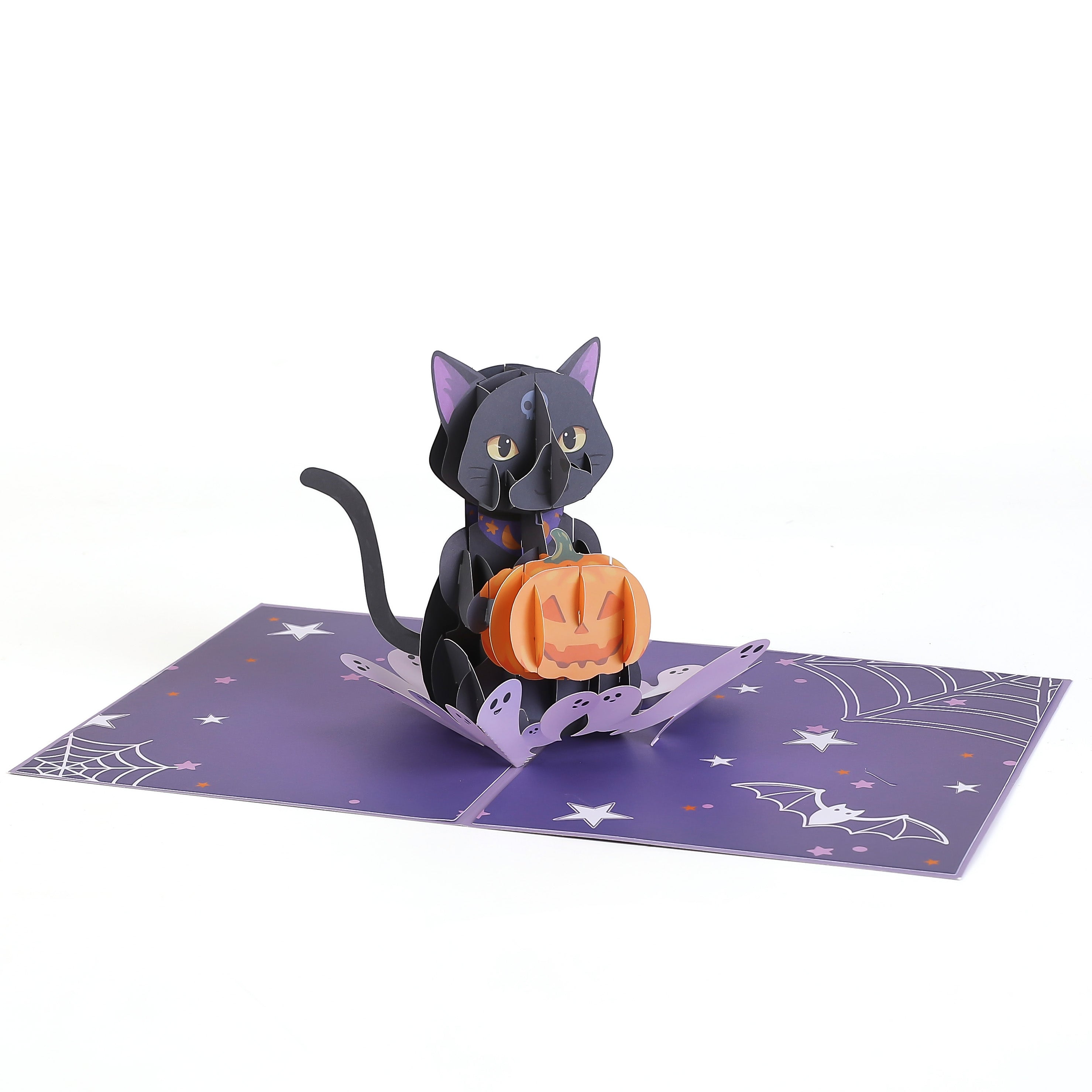 Halloween rick or Treat Black Cat Pop Up Card